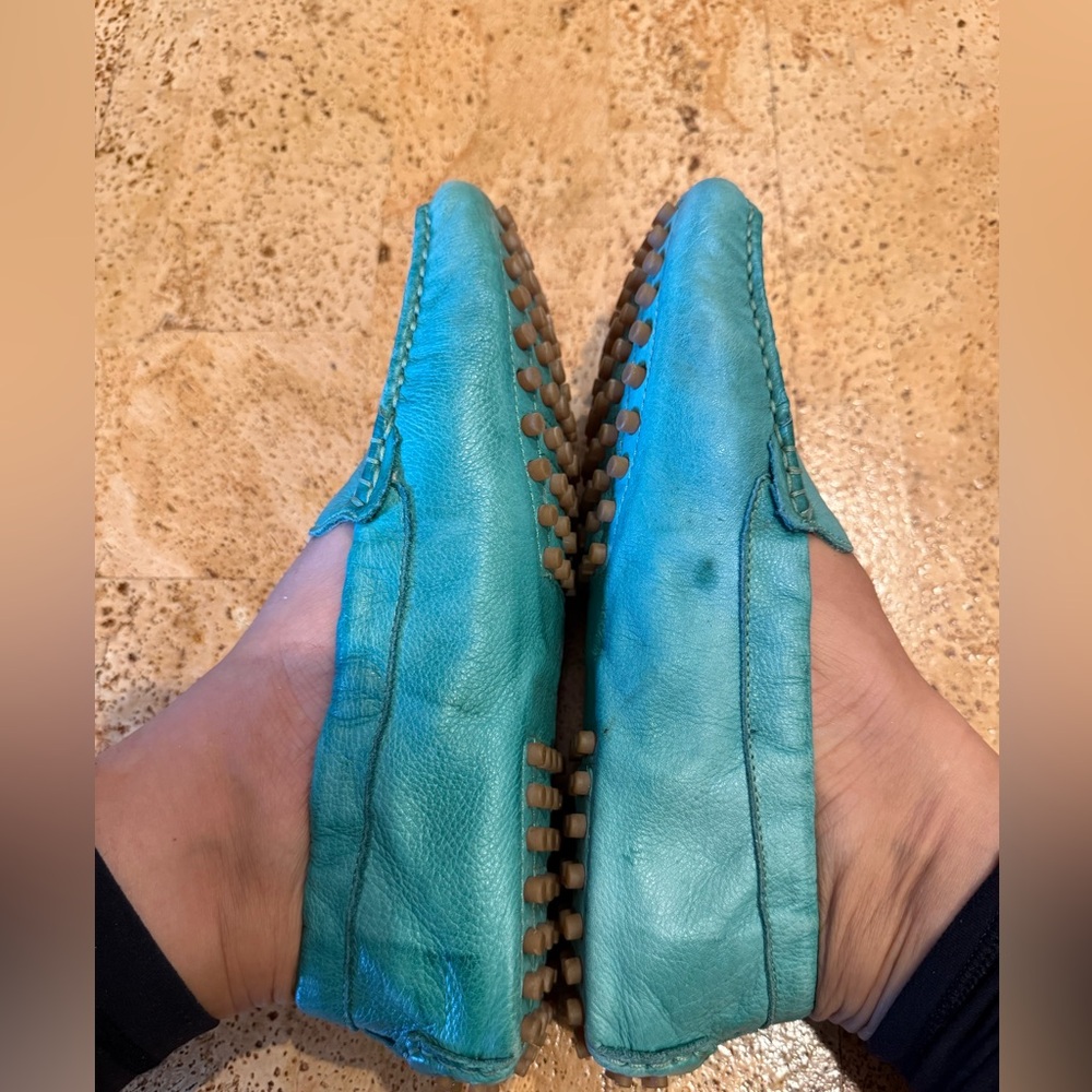 New Chocolat Blu Tara Leather Moccasin Loafer Teal Women’s Shoes Size 9 - Picture 5 of 15